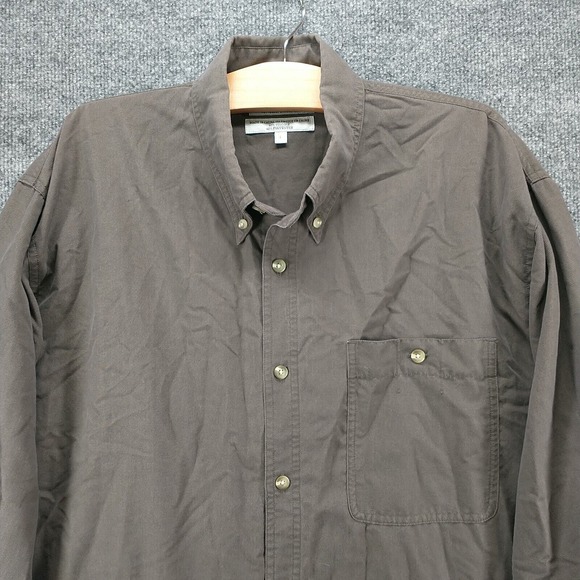 Columbia Men's Button Down Shirt Gray Large Long Sleeve Viscose Blend Casual - Picture 3 of 11